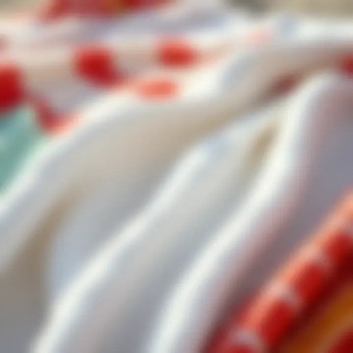 Close-up of high-quality fabric used in beach blankets