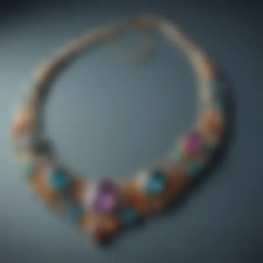 Elegant statement necklace featuring unique gemstones