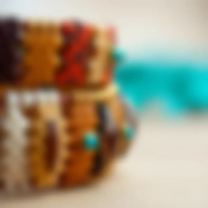 Innovative Design Patterns with Heishi Beads Close-up of unique design patterns created with Heishi beads