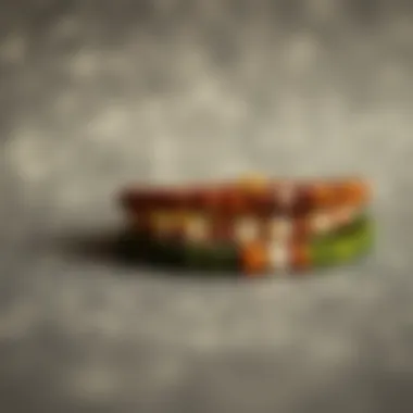 Showcasing a Finished Heishi Bracelet Elegant finished Heishi bracelet displayed against a textured background