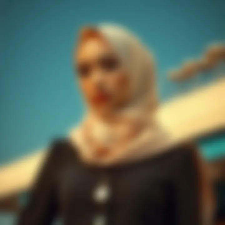 Modern hijab fashion fusion with contemporary attire