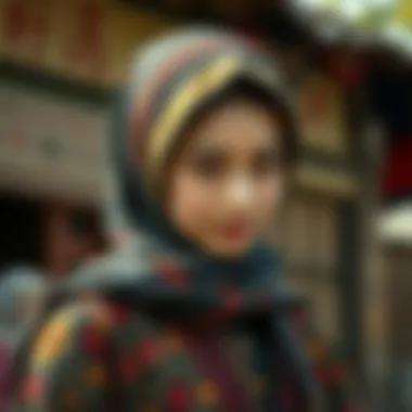 Traditional hijab styling in cultural context