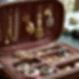 Elegant zipper jewelry organizer showcasing various compartments