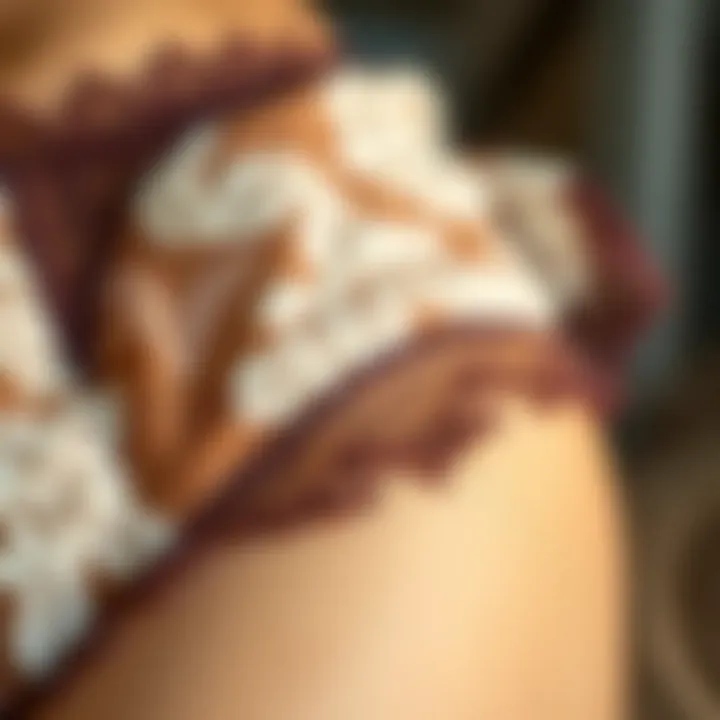 Materials Crafting Comfort and Elegance Close-up of high-quality materials used in lace thong shapewear