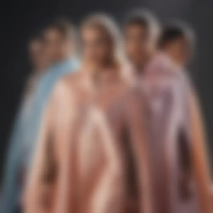 A group of diverse models wearing light up capes at a fashion event