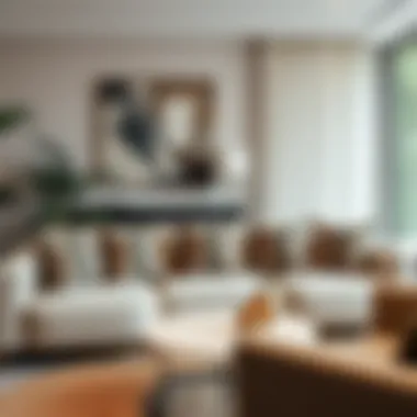 Living room showcasing snake throw pillows in decor