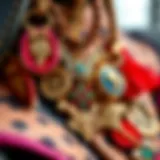 A close-up of vibrant loc charms showcasing intricate designs and materials.