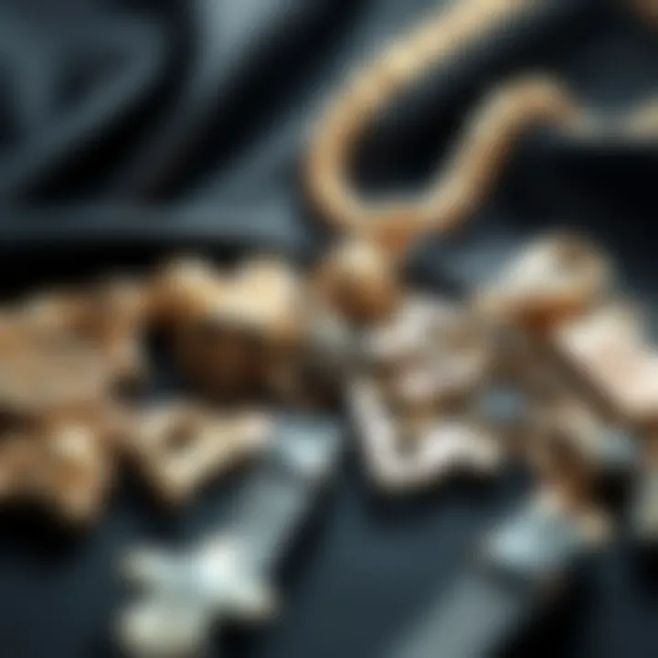 An artistic arrangement of loc charms emphasizing their stylistic versatility.