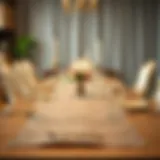 Elegant long placemat on a beautifully set dining table