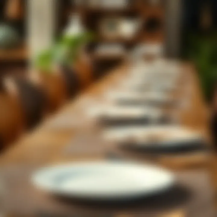 Stylish Arrangements with Long Placemats Stylishly arranged long placemats with complementary dishware