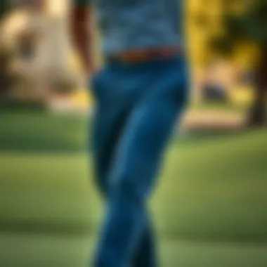Enhancing Performance Through Fit Athletic golfer demonstrating flexibility and movement in slim fit pants