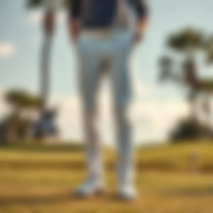 Modern Elegance in Golf Apparel Sleek design of slim fit golf pants showcasing modern style