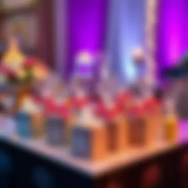 Elevating Events with Tailored Party Favors Elegant setup of personalized party favors on a decorative table