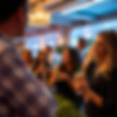 Building Connections Through Thoughtful Gifting Guests interacting and enjoying personalized party favors at an event