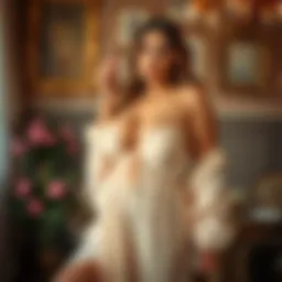 Elegant plus size open cup babydoll in soft fabric