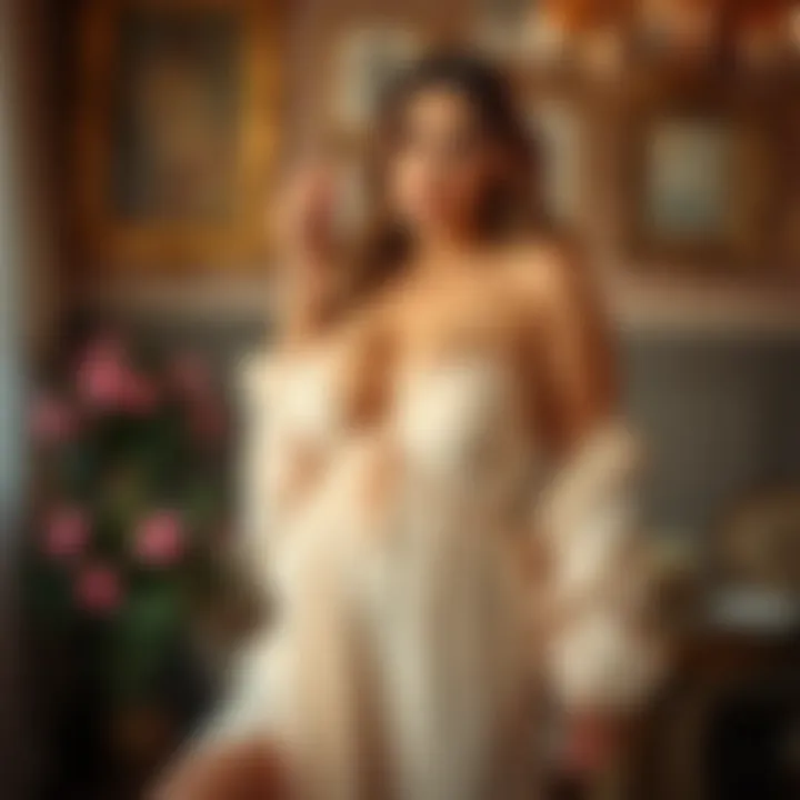 Elegant plus size open cup babydoll in soft fabric