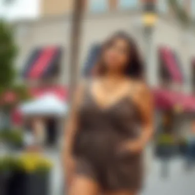 Daytime Chic: Plus-Size Romper with Train Casual plus-size romper with a train suitable for daytime activities