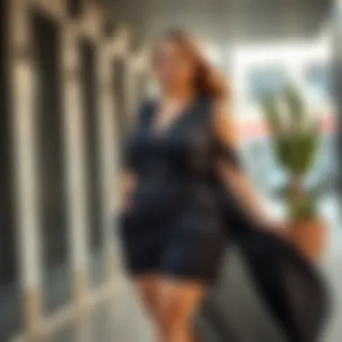 Fashion Forward: Trendy Plus-Size Romper with Train Trendy plus-size romper with a train in a fashion-forward setting