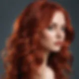 Vibrant red wavy hair extensions showcasing their texture and color