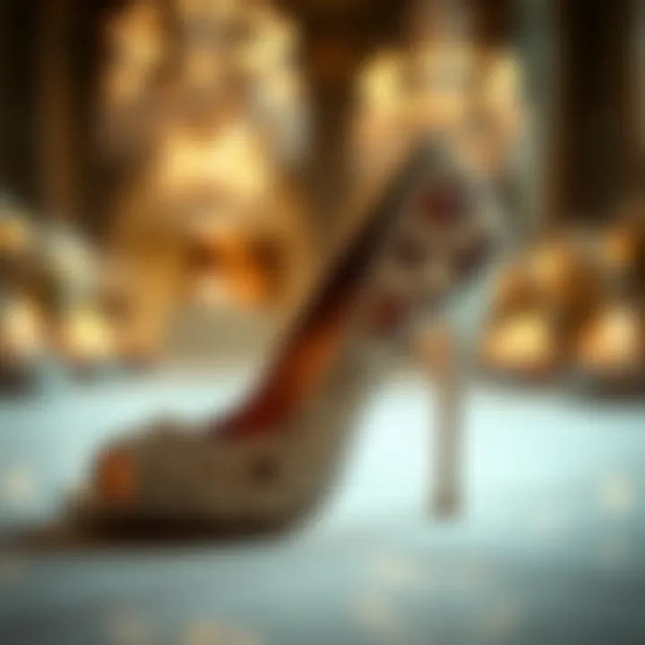 Rhinestone evening shoes showcased in an elegant setting