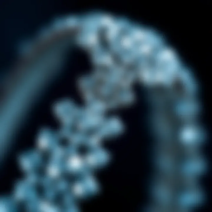 Close-up of intricate rhinestone designs