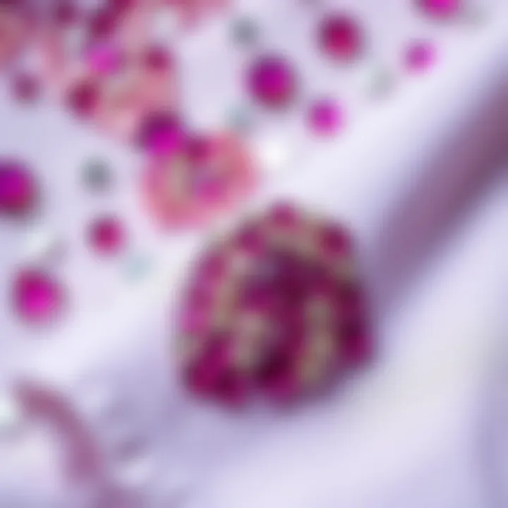 A fabric swatch adorned with carefully placed resin rhinestones.