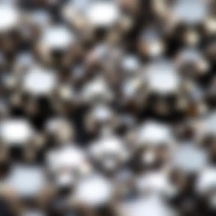 Close-up of high-quality resin rhinestones with a glossy finish.