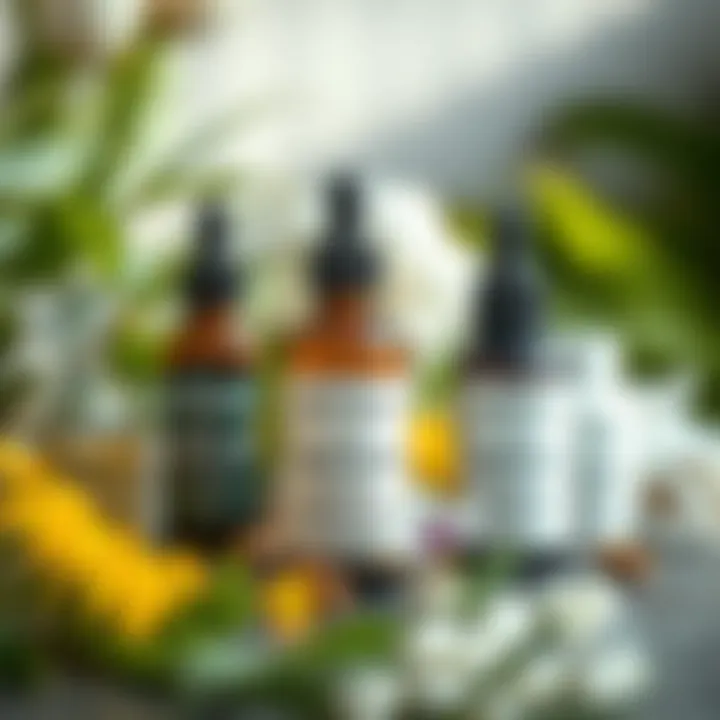 Natural Remedies for Split Ends Natural oils and products arranged aesthetically for hair care