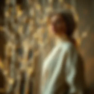 Stylish arrangement of birch branches with lights, showcasing modern fashion integration.