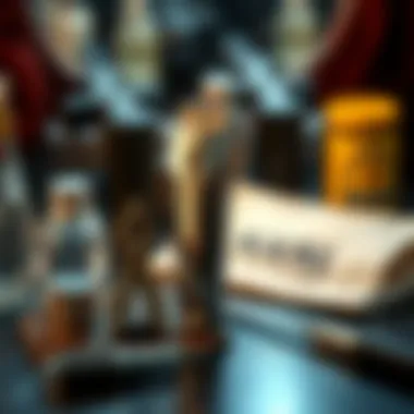 Stylish grooming setup featuring nail care tools and products