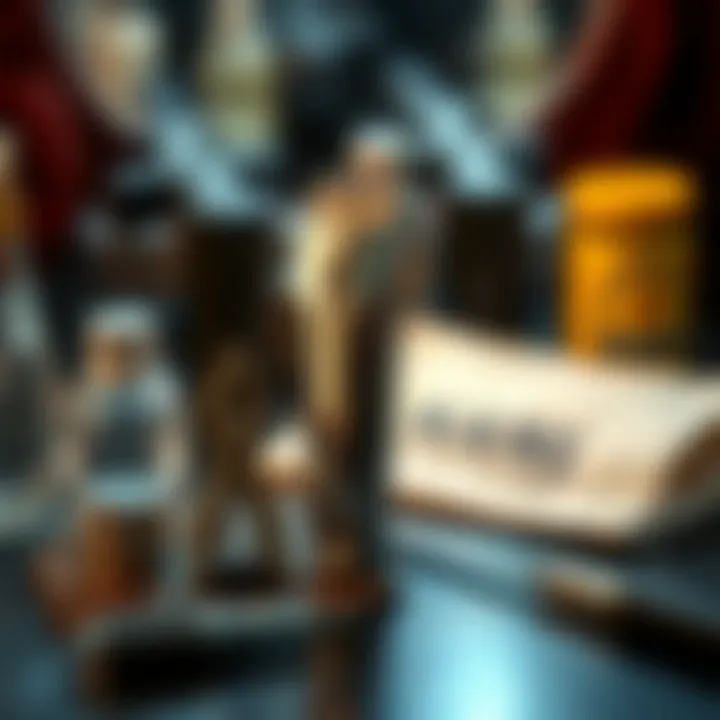 Stylish grooming setup featuring nail care tools and products