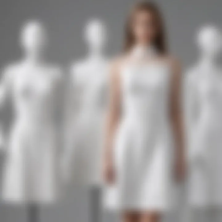 Contemporary design of an all-white plus dress on a stylish mannequin