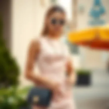 Fashionable accessorizing options for a pastel dress