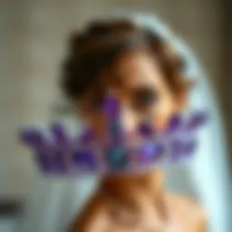 Elegant purple tiara adorned with gemstones