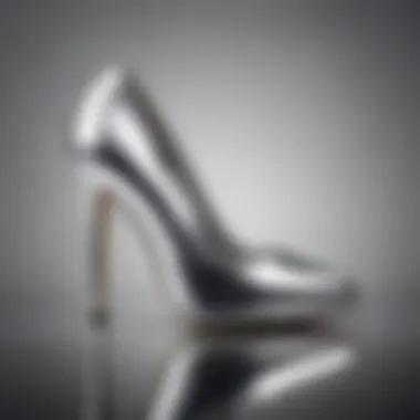 Elegant silver heels showcased on a stylish background