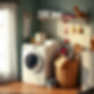 Elegant laundry setup with organized tools