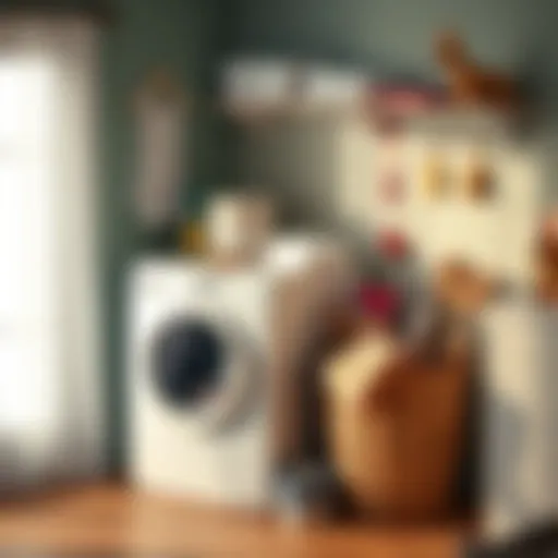 Elegant laundry setup with organized tools