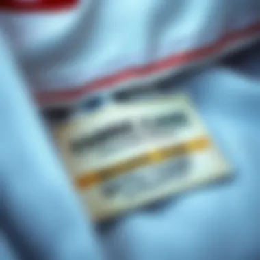 Close-up of fabric care labels