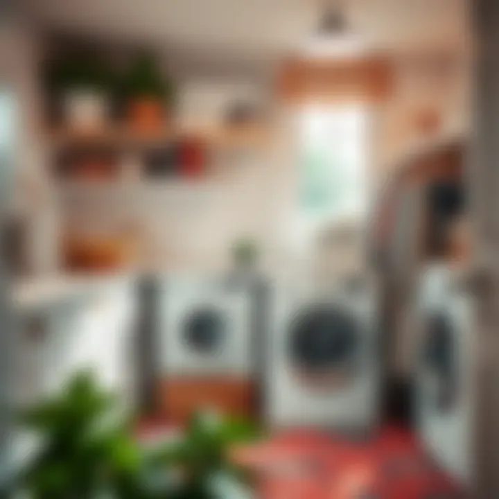 Organized laundry room with stylish decor