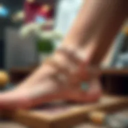 Elegant custom name ankle bracelet display