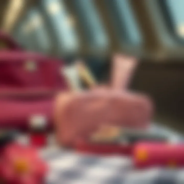 Portability of Soft Makeup Bags in Travel Soft makeup bag in a travel setting, highlighting portability and convenience