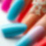 A variety of press-on nail designs showcasing vibrant colors and styles