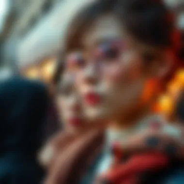 Cultural Influence on Eyewear Designs An artistic representation of eyewear designs influenced by cultural trends