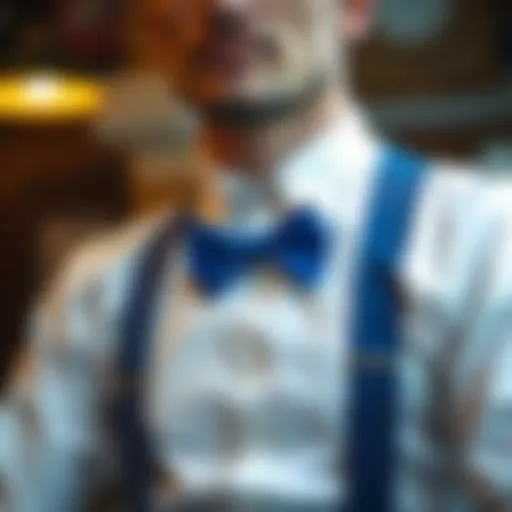 The Distinctive Charm of Men's Royal Blue Bow Ties and Suspenders Introduction