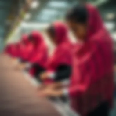 Sustainable Practices in Electric Shawl Production An eco-friendly production line for electric shawls emphasizing sustainability.