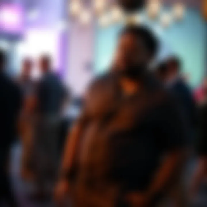 A confident individual in a tailored romper at a casual event