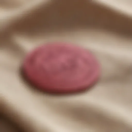 Close-up view of a name stamp on fabric showcasing personalization