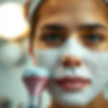 Demonstration of facial exfoliation technique using a modern scrubber