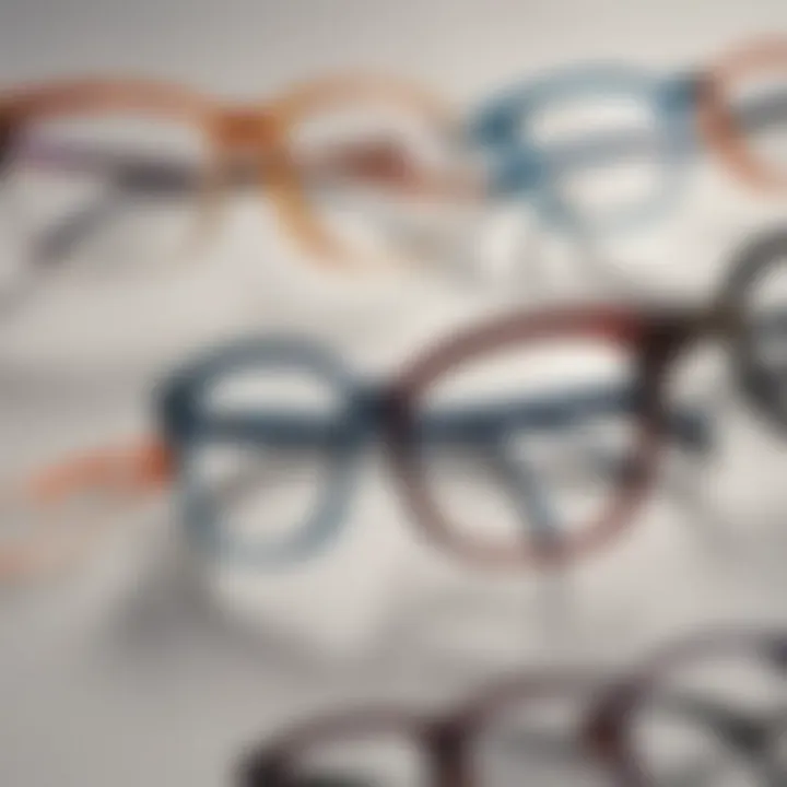 Colorful array of non-prescription glasses showcasing various styles