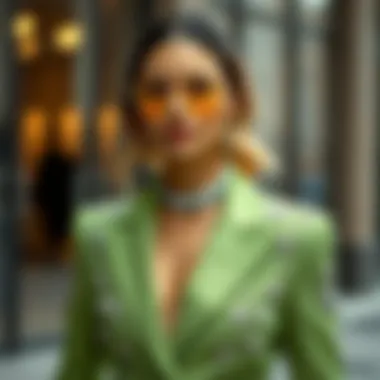 Styled rhinestone pants suit with accessories